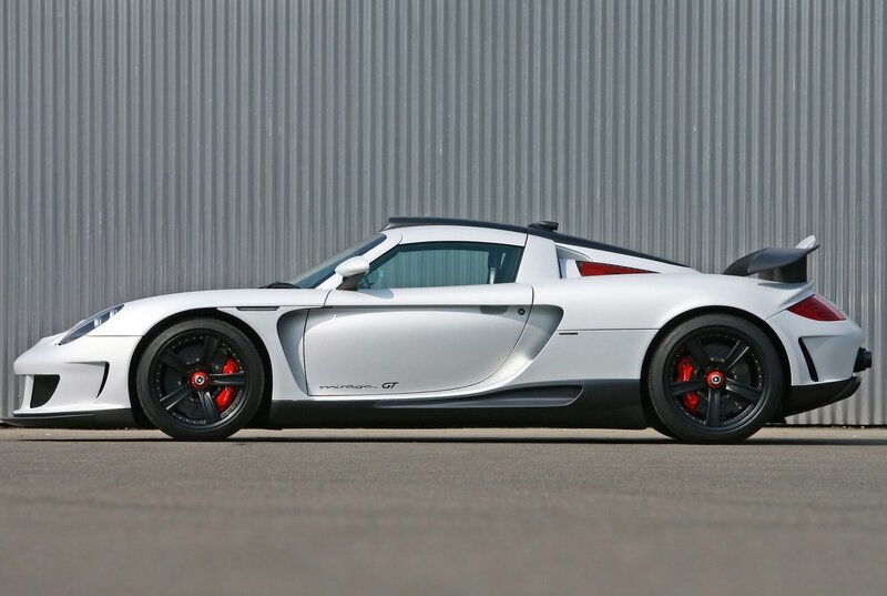 white sports car side view