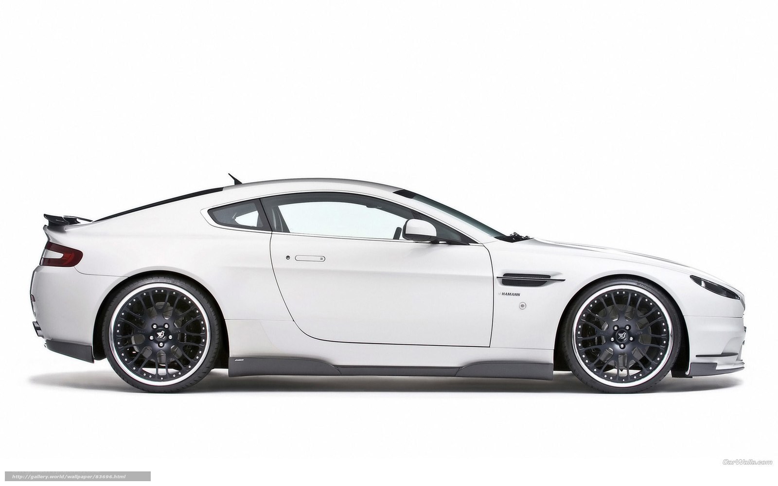 white sports car side view