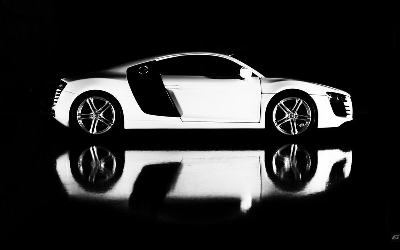 white sports car silhouette