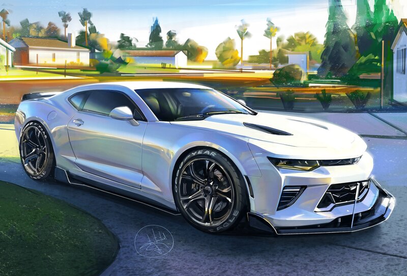 White Sports Car — Silver, Calm