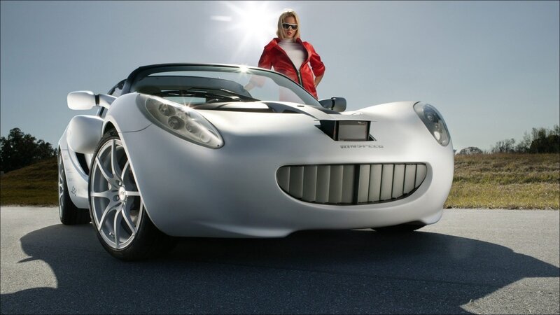 White Sports Car — Silver, Dramatic, Afternoon, Photograph, Woman