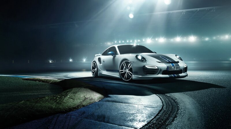 White Sports Car — Silver, Dramatic, Night, 3d Render