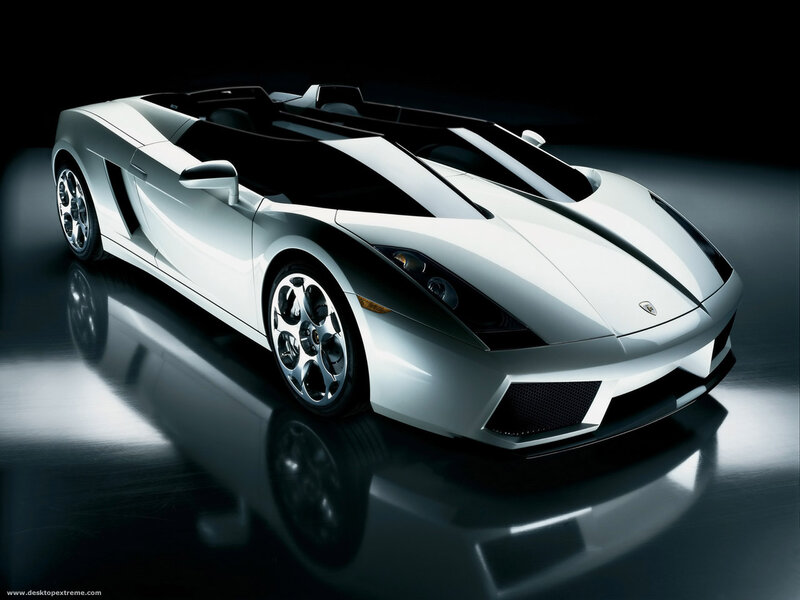 White Sports Car — Silver, Dramatic, Photograph, Reflective Surface, Studio Lighting