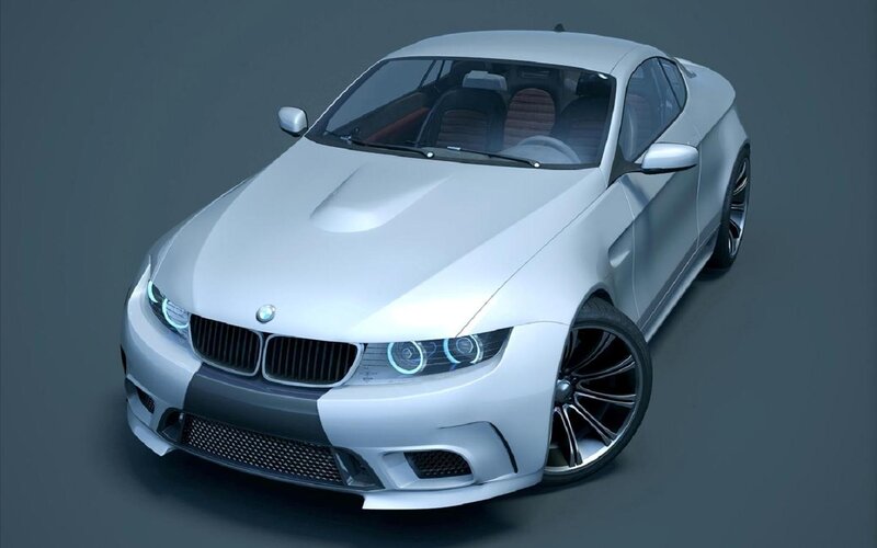 White Sports Car — Silver, Neutral, 3d Render