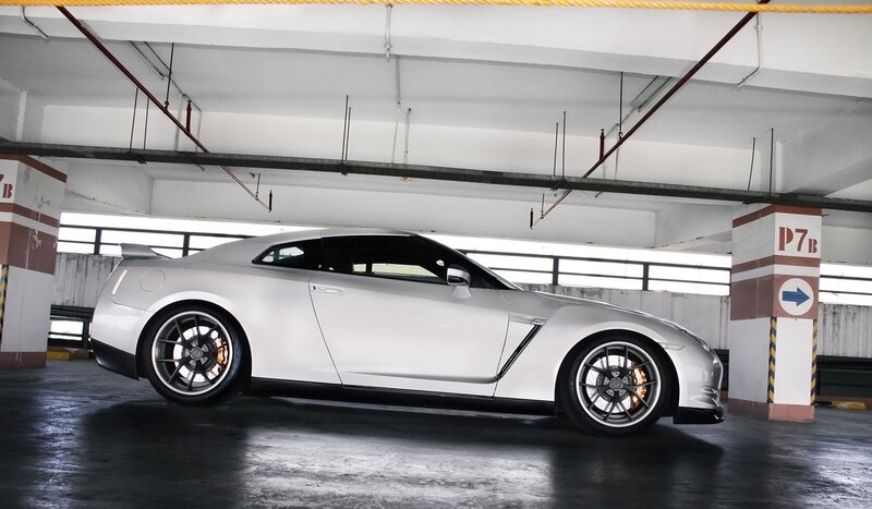 White Sports Car — Silver, Neutral, Photograph, Parking Garage