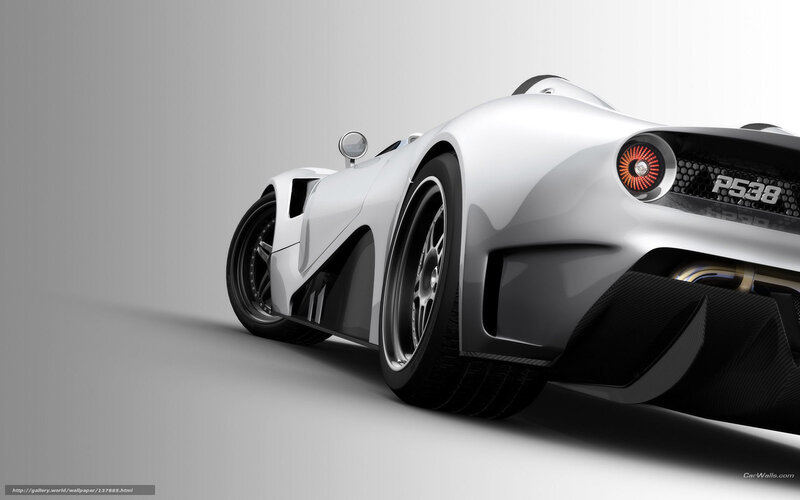 White Sports Car — Sleek, 3d Render, Wheel, Exhaust