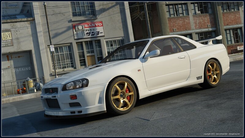 White Sports Car — Urban, Afternoon, 3d Render