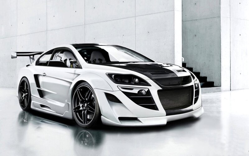 white sports car with aerodynamic kit