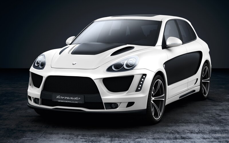white sports car with black accents