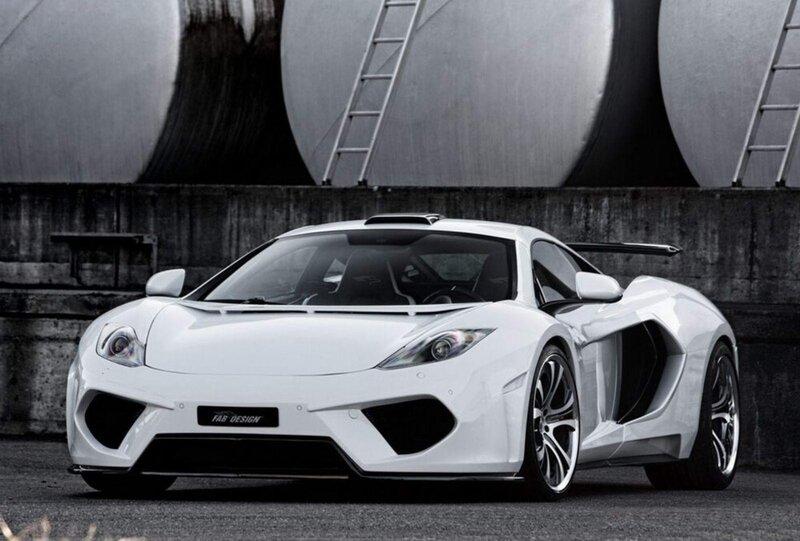 White sports car with custom body kit