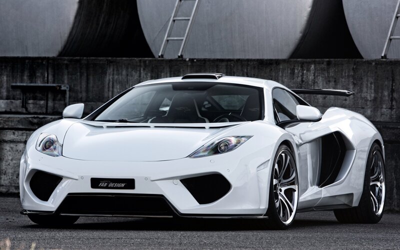 White sports car with custom design