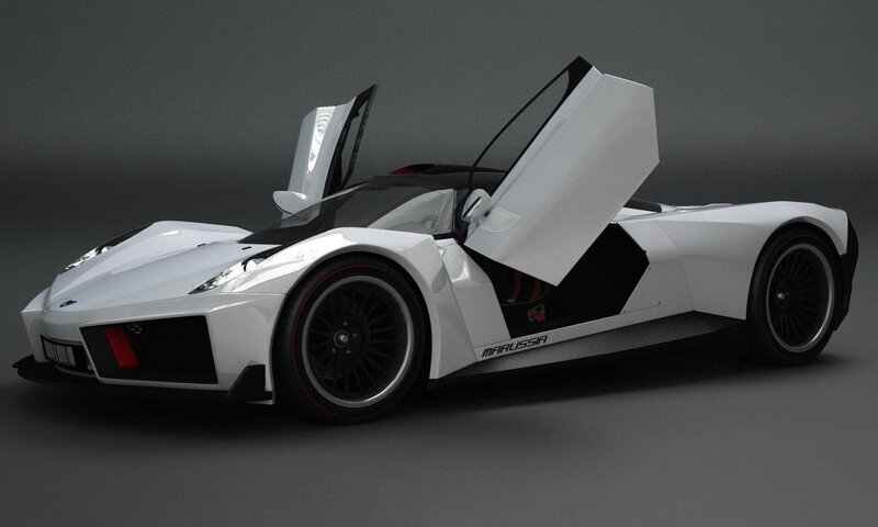 white sports car with doors open