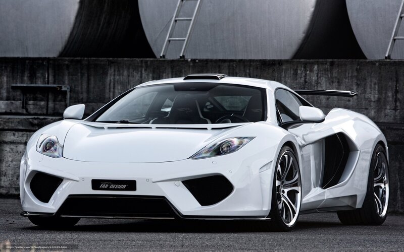 White sports car with Fab Design