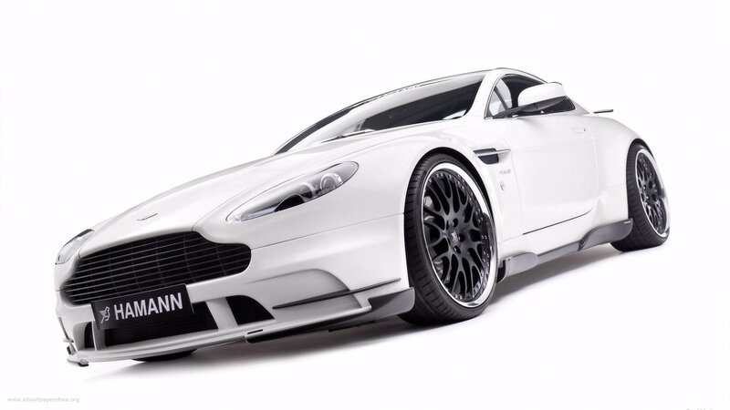 white sports car with hamann branding