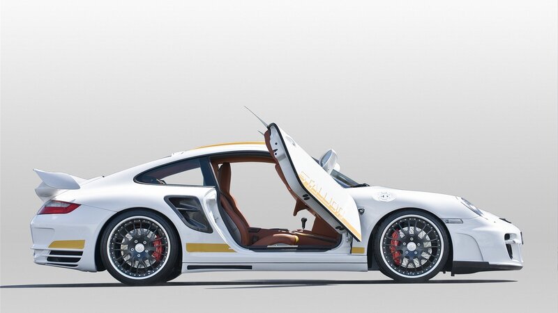 white sports car with open door