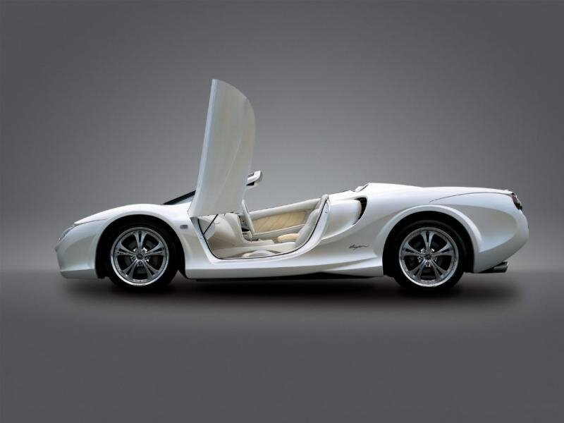 white sports car with open door