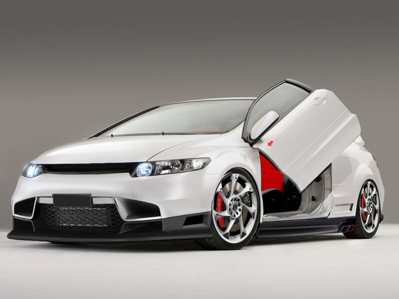 white sports car with open door