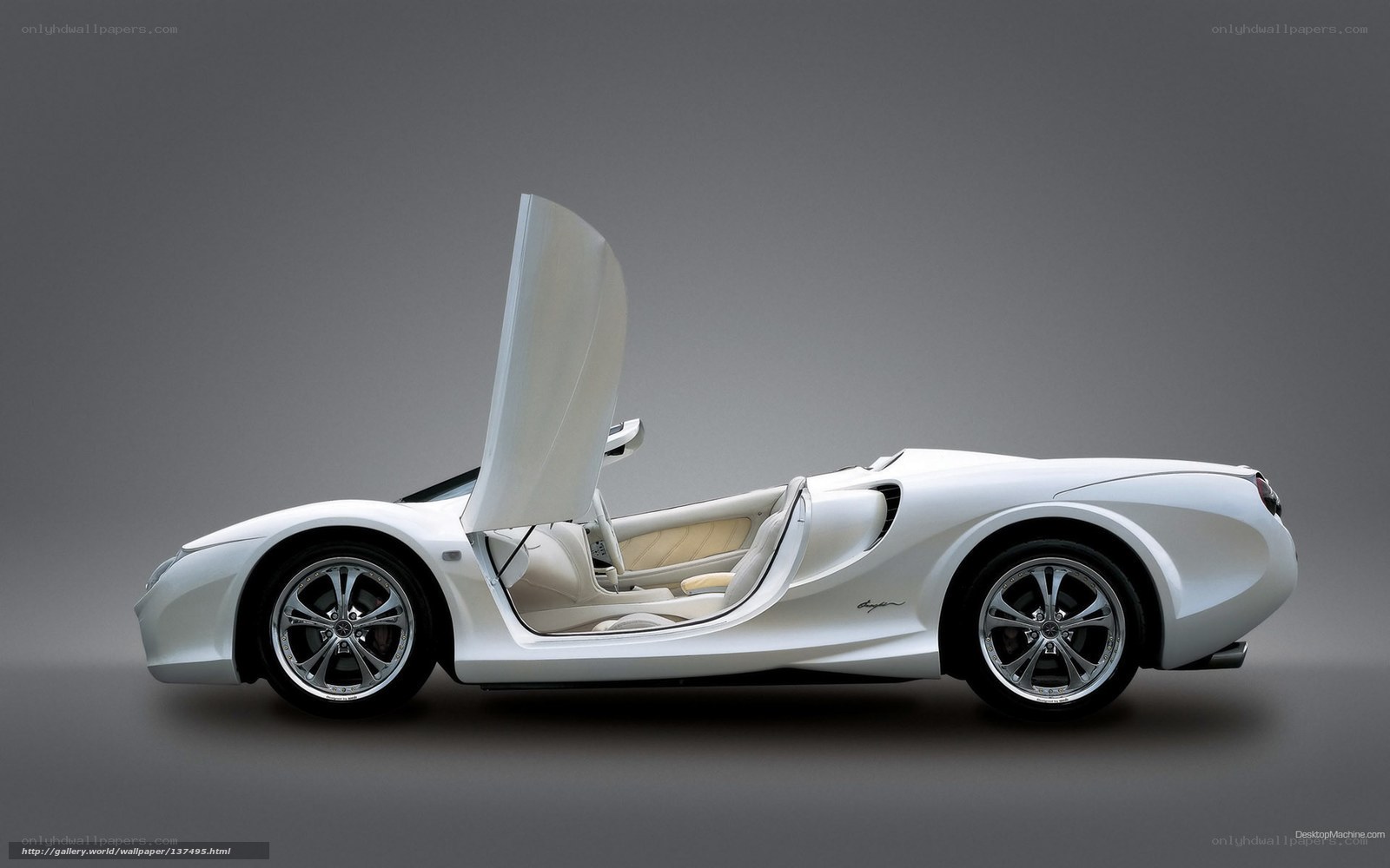 white sports car with open door