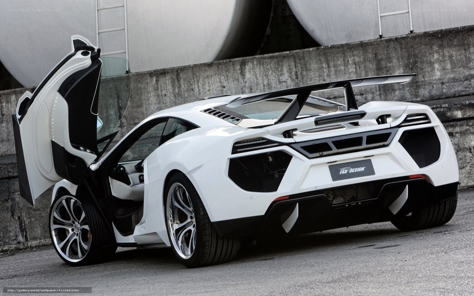 White sports car with open door