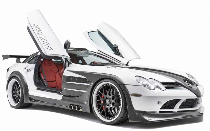 white sports car with open doors