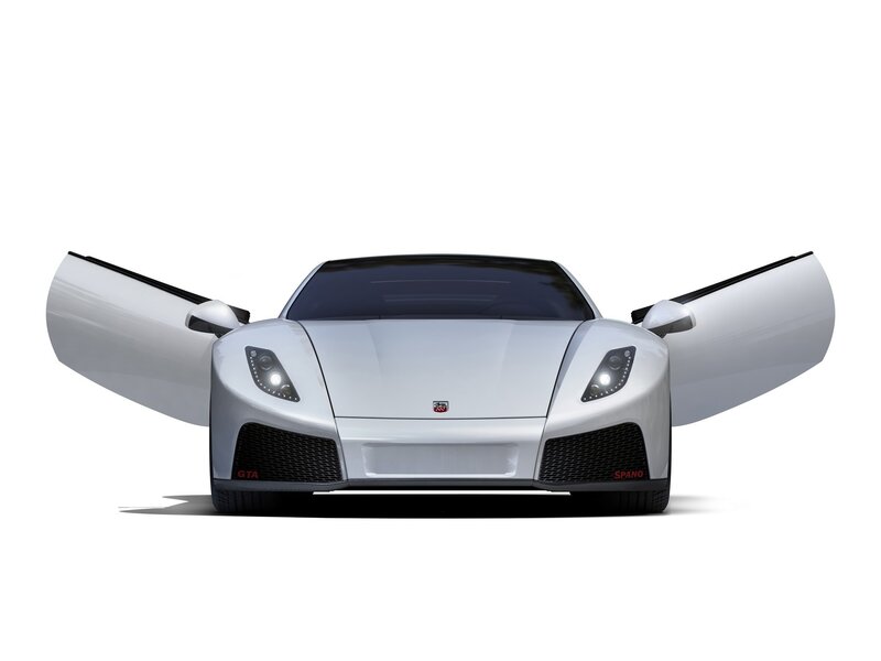 white sports car with open doors