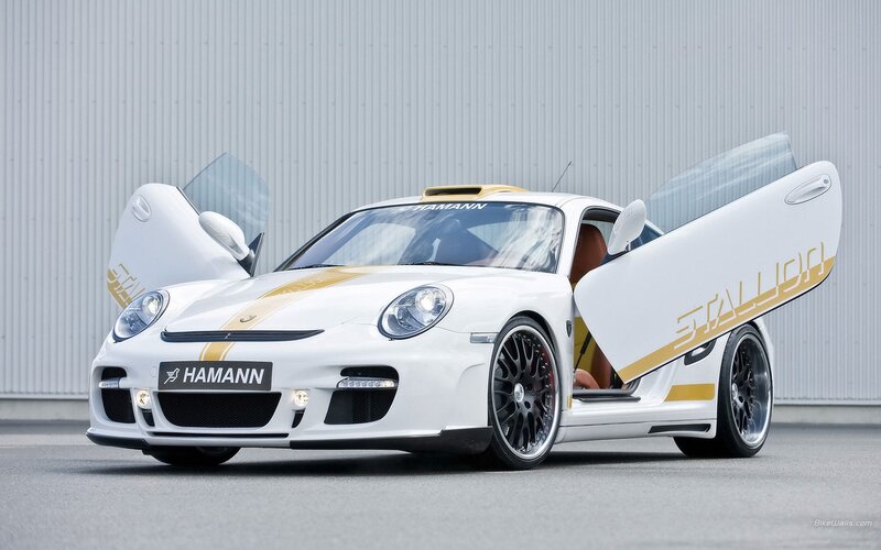 white sports car with open doors