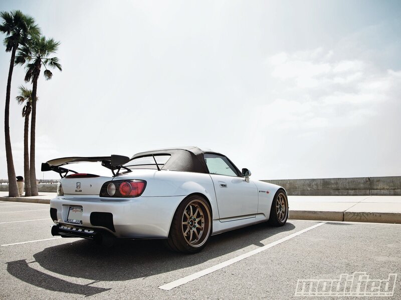 white sports car with spoiler