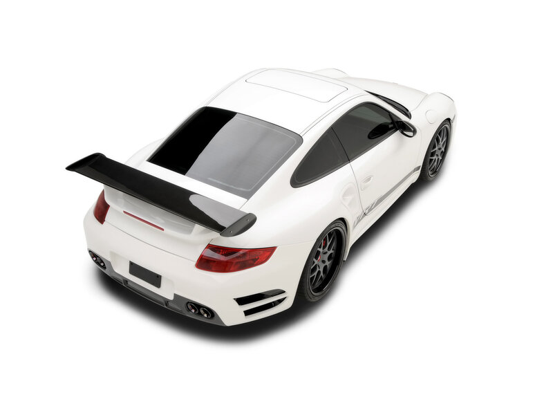 white sports car with spoiler
