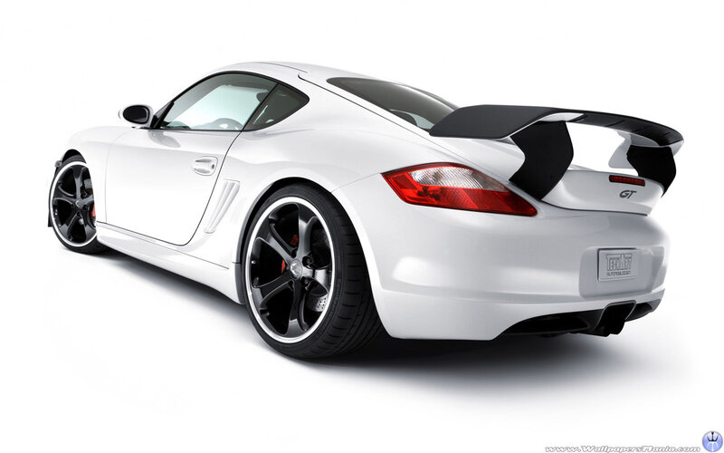 white sports car with spoiler