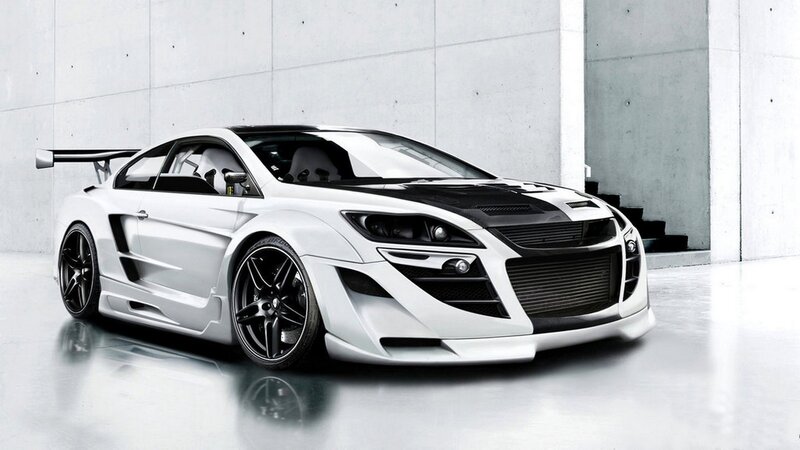white sports car with spoiler