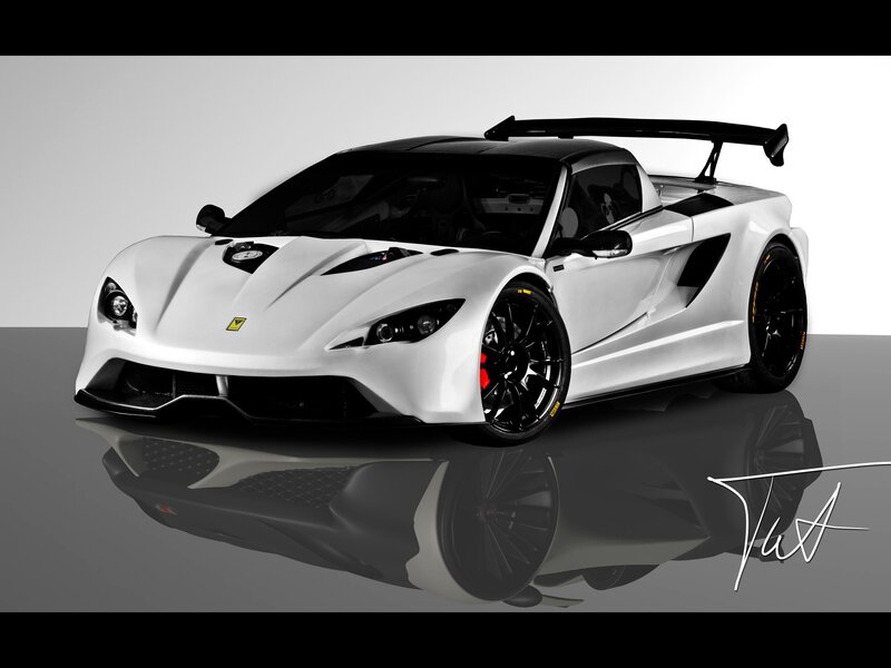 white sports car with spoiler