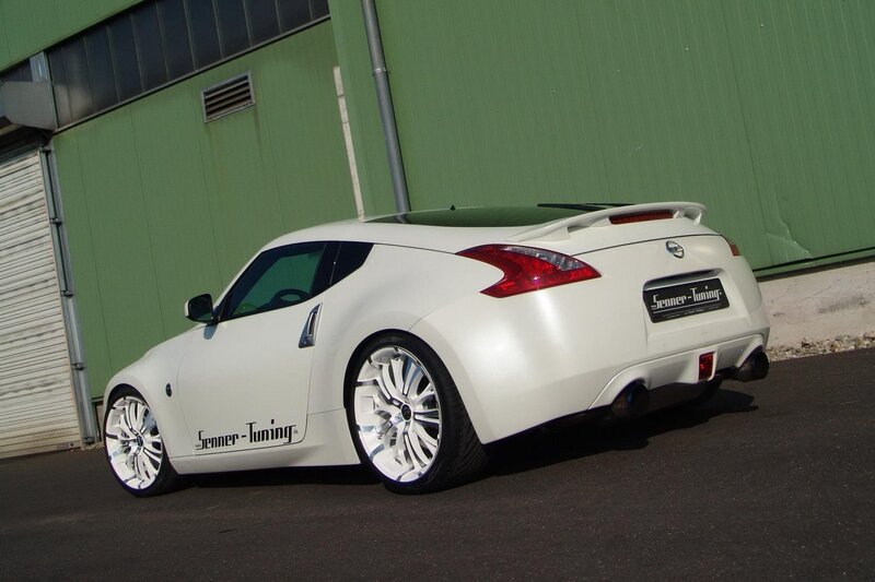white sports car with tuning