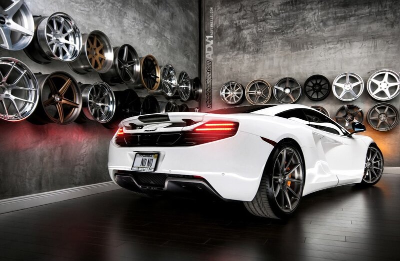 White sports car with wheels