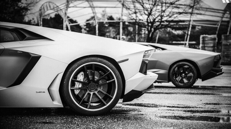 White Sports Cars — Black