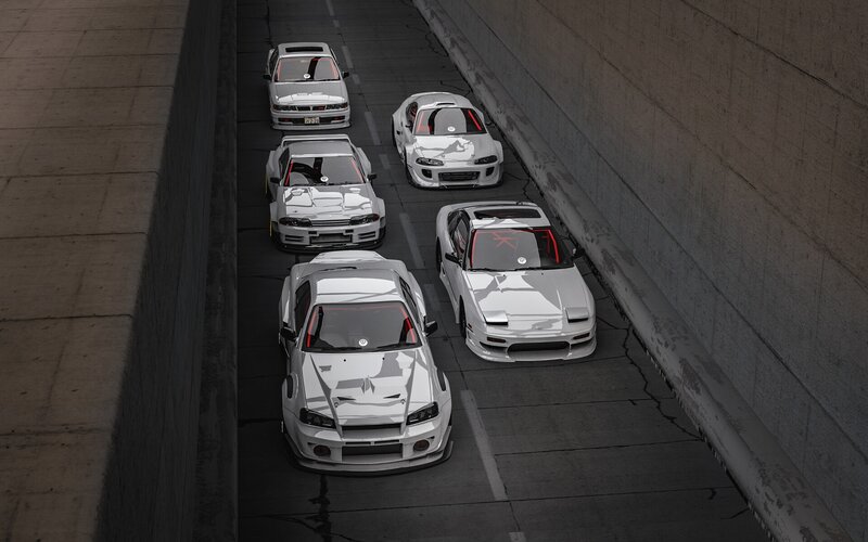 White Sports Cars — Dramatic, 3d Render