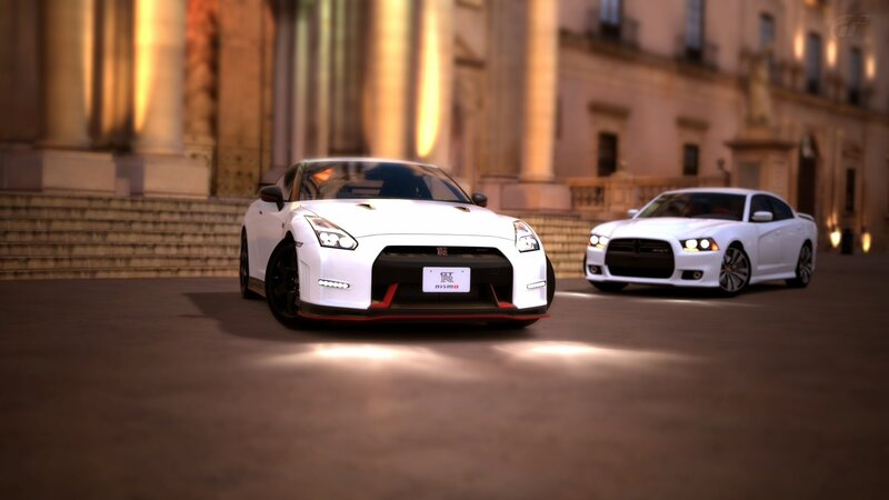 White Sports Cars — Dramatic, Night