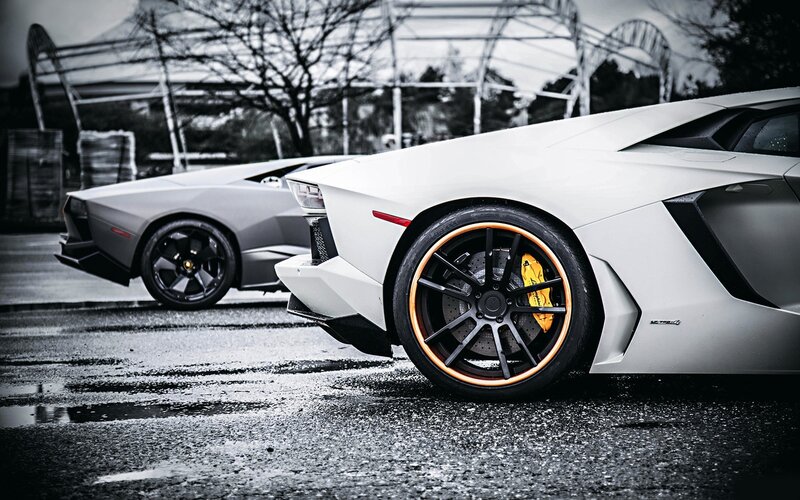 White Sports Cars — Dramatic, Photograph