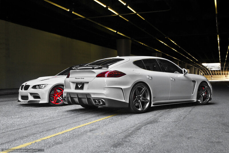 White sports cars in garage
