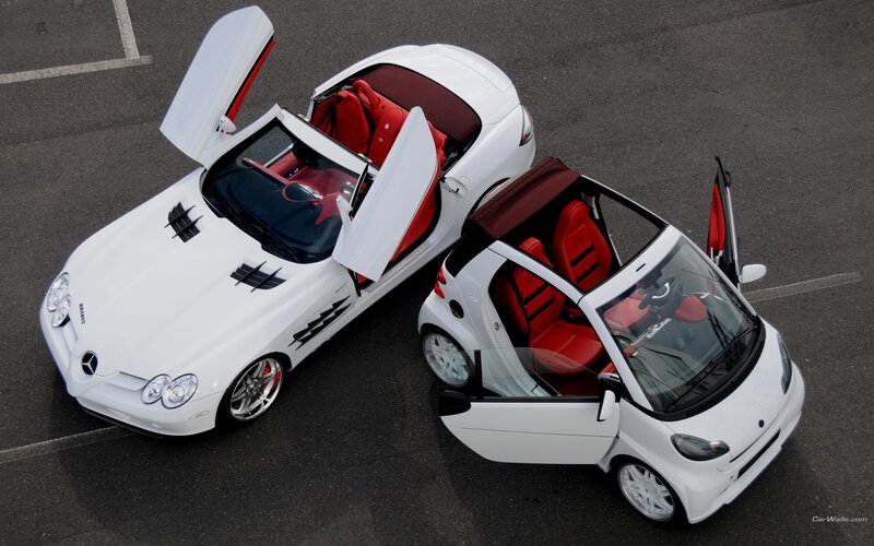 White sports cars with red interiors