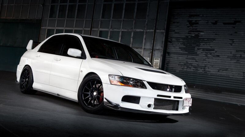 White Sports Sedan — Dramatic, Photograph, Black Wheels