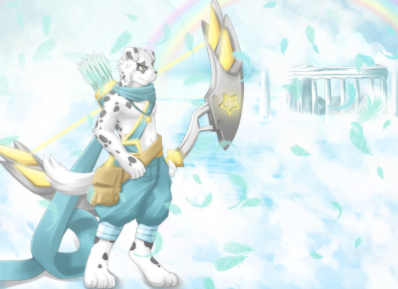 White Spotted Anthropomorphic Wolf