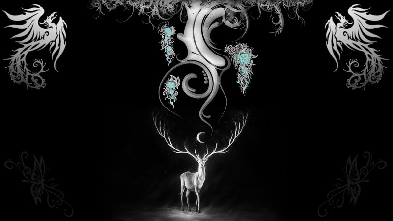 White Stag with Glowing Antlers