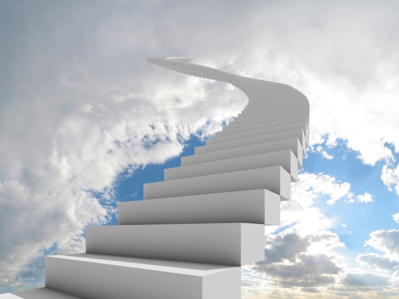 White Staircase in Sky — Serene