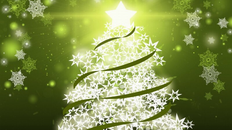 White Star Christmas Tree — Green