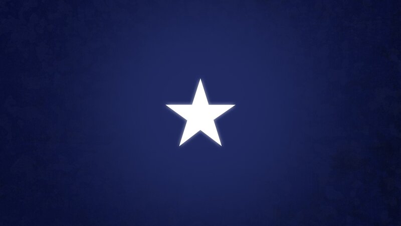 white star on blue background