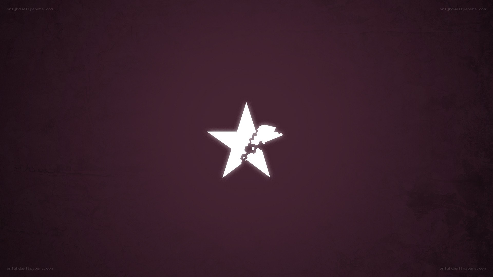 white star on dark background