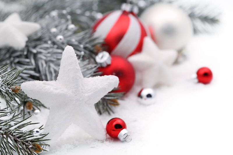 White Star Ornament — Red