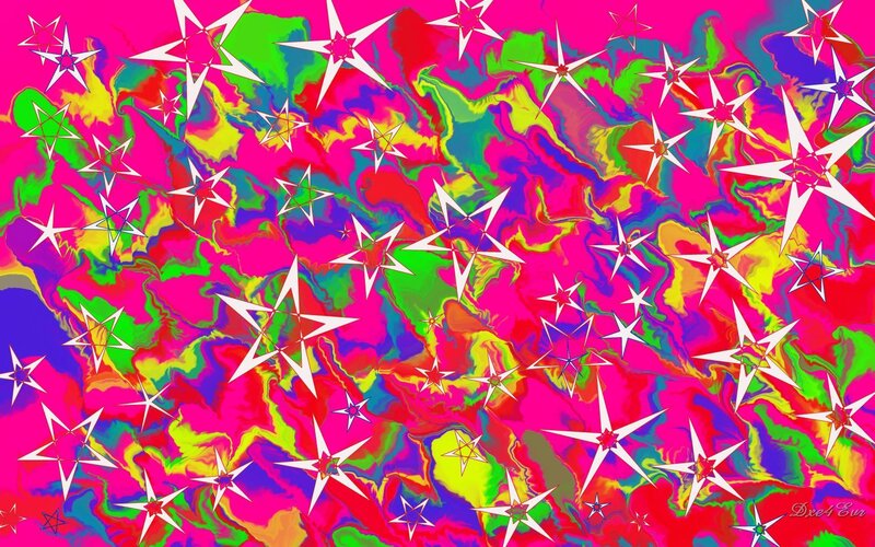 White Stars on Colorful Background