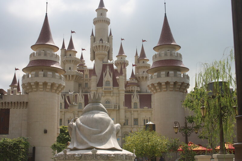 White Statue in Front of Castle