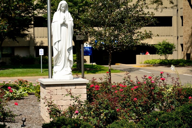 White Statue of Virgin Mary